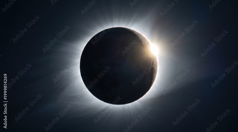 Fototapeta premium Stunning Solar Eclipse - A Celestial Spectacle in the Sky.