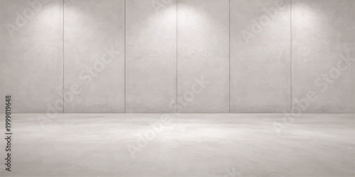 Empty interior room with textured gray concrete wall and grunge cement floor creates a dark vintage stone backdrop for architecture design