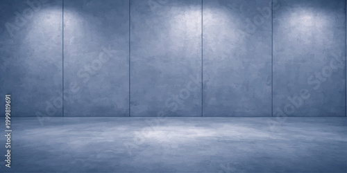 Empty room with a dark grunge concrete wall and floor texture featuring old gray cement and vintage architectural design