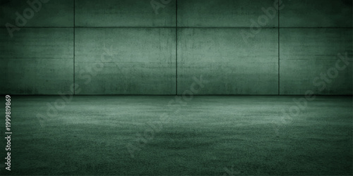 Empty interior room featuring a dark vintage grunge texture with gray concrete walls and a dirty cement floor design for an old architectural backdrop