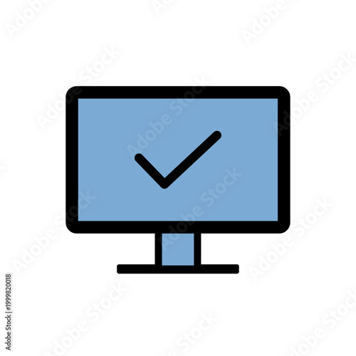 モニターチェックアイコン・シンプルで使いやすい確認デザイン
