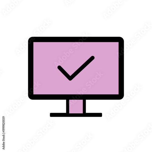 モニターチェックアイコン・シンプルで使いやすい確認デザイン
