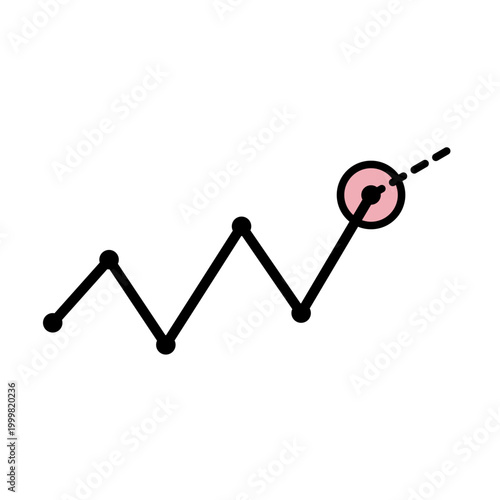 上昇グラフアイコン・シンプルで使いやすいトレンド表現デザイン
