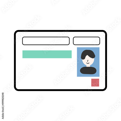 ブルー・グリーン免許アイコン・シンプルで使いやすい運転免許証デザイン