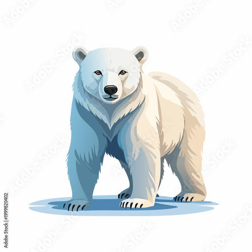 Large Polar Bear Standing Alone.