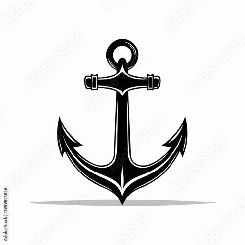 Black Anchor Icon