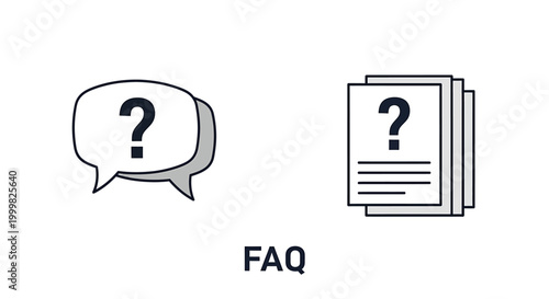 Essential graphic elements for customer support and informational resources, simplifying access to frequently asked questions and common inquiries