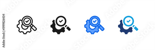 Equipment Inspection icon multiple style collection. Vector illustration.