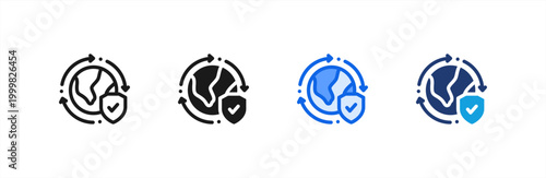 Environmental Protection icon multiple style collection. Vector illustration.