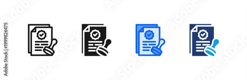 Foto Permit To Work icon multiple style collection