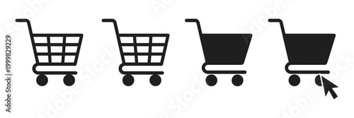Shopping cart icon, web store shopping cart icon, internet shop buy logo symbol sign, vector illustration, modern e commerce and retail checkout concept, clean minimal  design for online shopping 