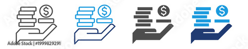 income icon set multiple style
