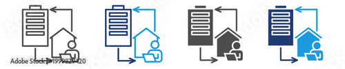 Bild auf Leinwand hybrid work icon set multiple style