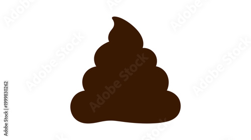 Brown Poop Pile Isolated on White.