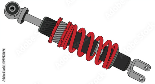 coil spring with red and black segments on white background