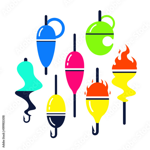 Colorful Fishing Floats Collection - Various Shapes and Designs