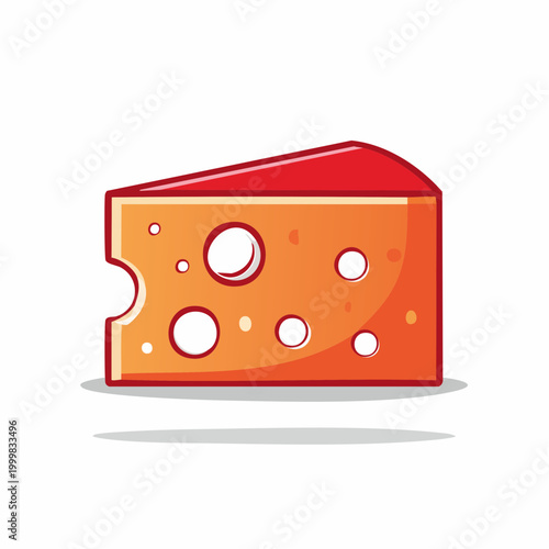 Cartoon Slice of Swiss Cheese with Holes