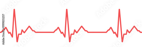 Heartbeat ECG Pulse Line Medical Icon Vector Illustration