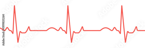 Heartbeat ECG Pulse Line Medical Icon Vector Illustration