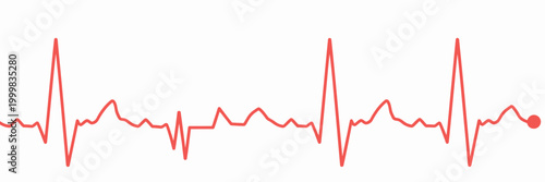 Heartbeat ECG Pulse Line Medical Icon Vector Illustration