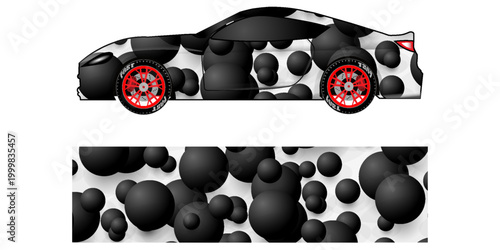 Sports Car Wrapping Decal Design, modern, vector