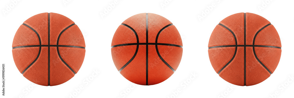 Fototapeta premium Classic Orange Basketball Ball Isolated Sport Equipment Competition Game Professional Athlete Hobby Team Play Object