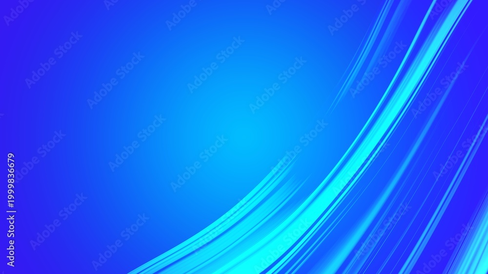 Obraz premium Abstract cyan blue light swoosh with curved speed lines