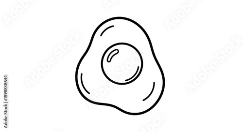 Simple Line Drawing of an Egg Yolk.