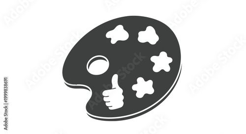 Artist Palette with Paint and Thumbs Up.