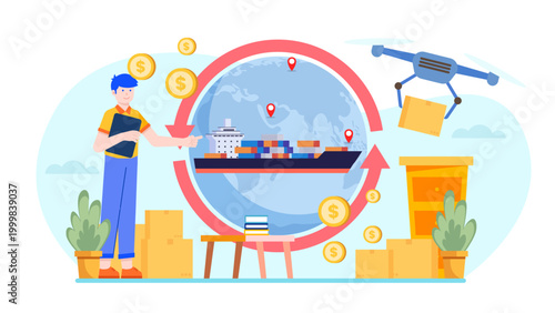 Global logistics and financial exchange across international borders