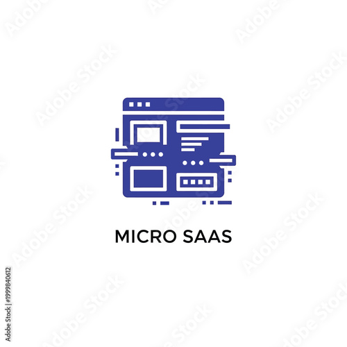 Micro saas logo with web browser icon for software development and technology company.