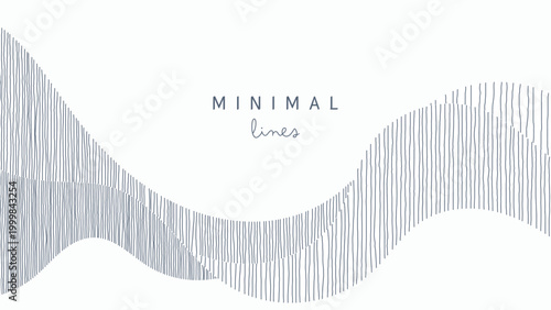 Minimalist abstract background features layers of vertical gray lines forming...