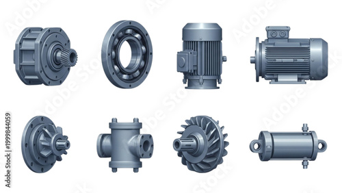 Diverse Collection of Industrial Mechanical Parts and Components for Engineering