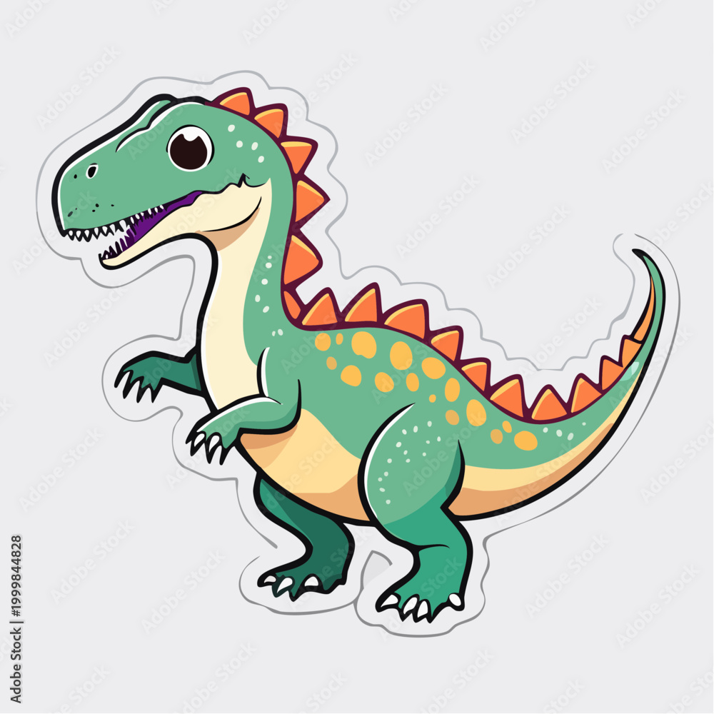 Obraz premium Cute Cartoon Dinosaur Sticker