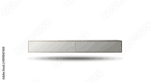 Modern Floating Entertainment Center On White Background