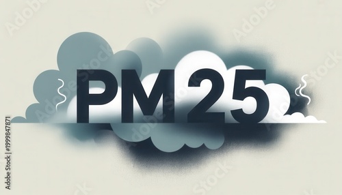 PM2.5 Pollution Illustration: A visual representation highlighting PM2.5 levels, emphasizing environmental concerns and the impact on air quality. 