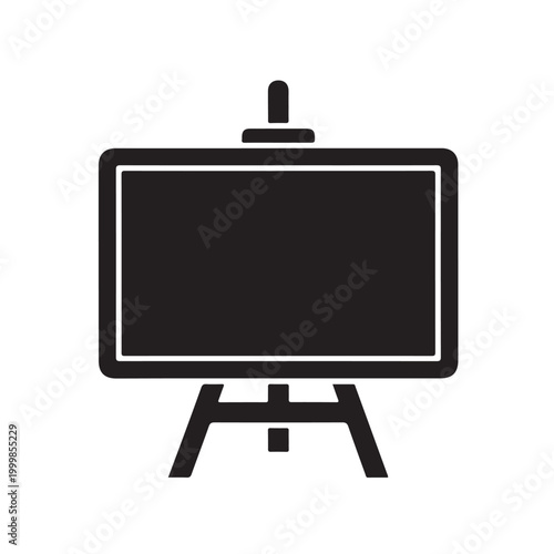 vector chalkboard with easel on white background