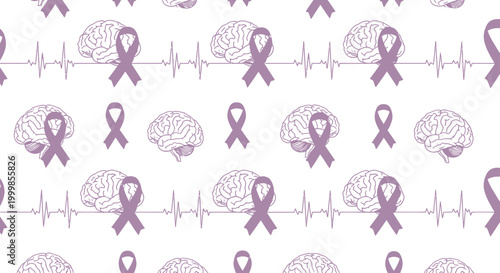 Brain Awareness, Epilepsy, Neurological Disorder, Medical Research, Support Ribbon