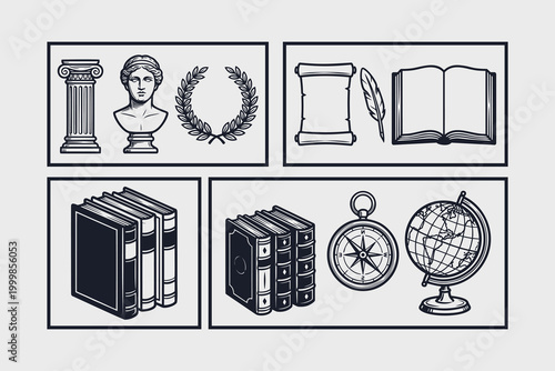 Classic Literature and Educational Heritage Symbols