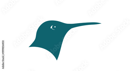 Stylized Bird Head with Long Beak.