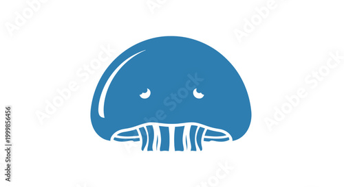 Blue Scuba Diving Mask Icon Illustration.