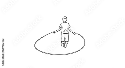 Active child with jump rope engaged in energetic cardio exercise promoting fitness and healthy lifestyle choices