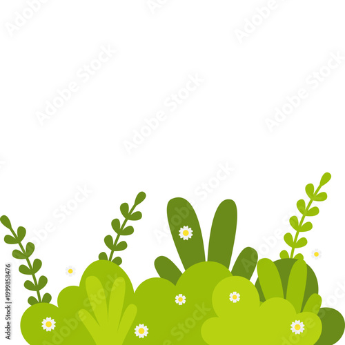 Illustration of Bush with Flowers
