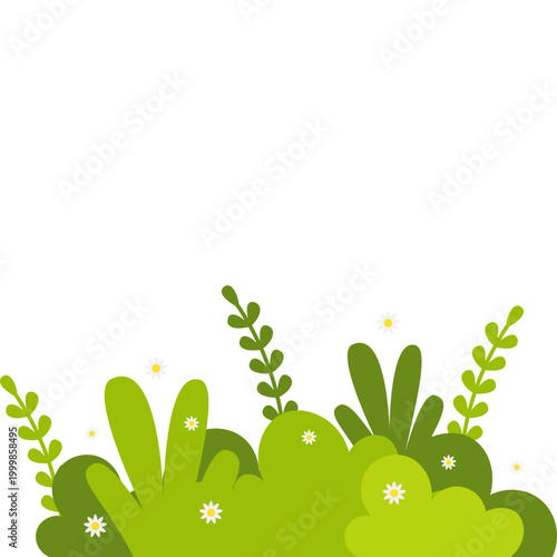 Illustration of Bush with Flowers