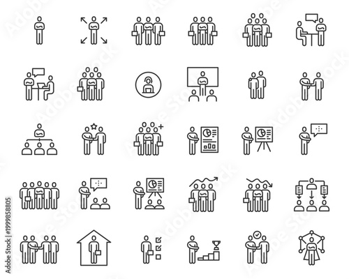 People Business Icons Work Group Team Vector Set ,Team, Business, Human Resource People, Group of People