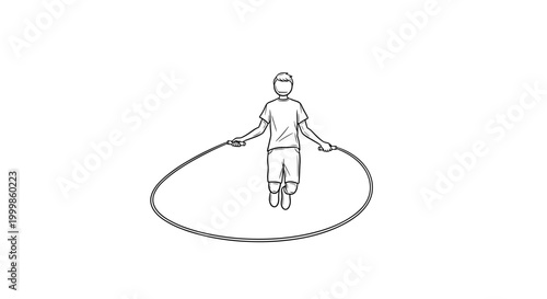Active child with jump rope engaged in energetic cardio exercise promoting fitness and healthy lifestyle choices