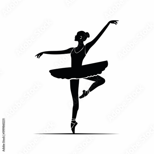 Silhouette of a Ballet Dancer in a Tutu