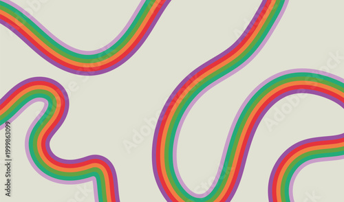 Vibrant curve rainbow stripes template for banner design colorful abstract background for web social media and print projects
