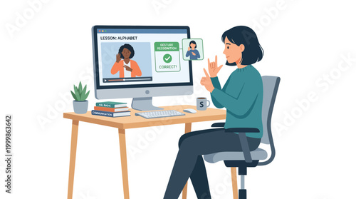 Woman Using Laptop for Video Conference Call.