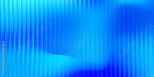 Bright cyan and blue glass vertical stripe gradient abstract background with white light beam, modern tech wallpaper for corporate design